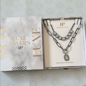 Luxe Silver Necklace with Crystal Accents